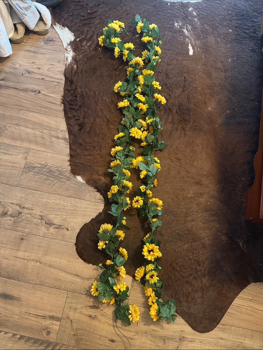 Yellow Sunflower Garland - Home Holiday Decorative Floral Garland 2 pieces